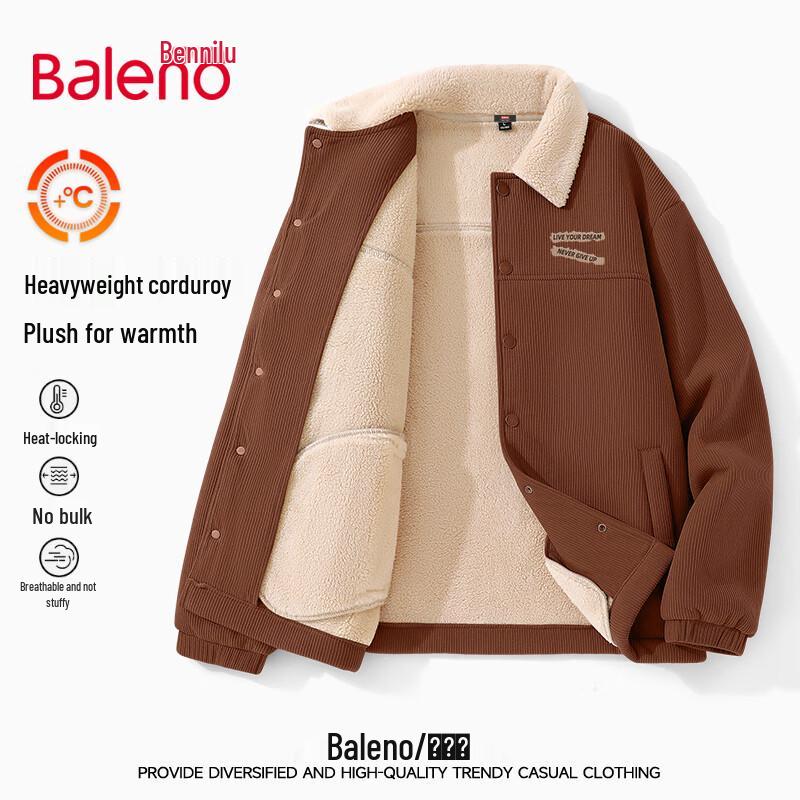 Baleno Men's Corduroy Fleece Lined Winter Jacket