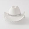 Western Cowboy Hat Water Drop Gem Medium Chain with Rhinestone Tassel Bridal Hat Vacation Party Felt Hat