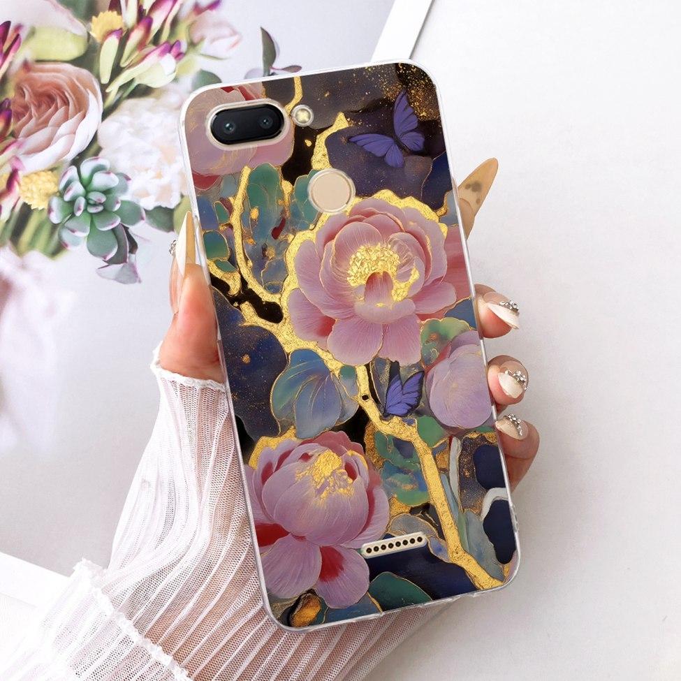 For Redmi 6 Case Cover Transparent Cute Cat Fashion Butterfly Funny Cool Painted Casing M1804C3DH M1804C3DG M1804C3DI