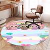 Labubu Pattern Round Rug, Indoor/Outdoor Mat, for Picnic, Gameroom, Bedroom, Office, Living Room, Home Decor Carpet, Birthday Gift