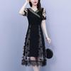 Elegant French Mesh A-line Midi Dress