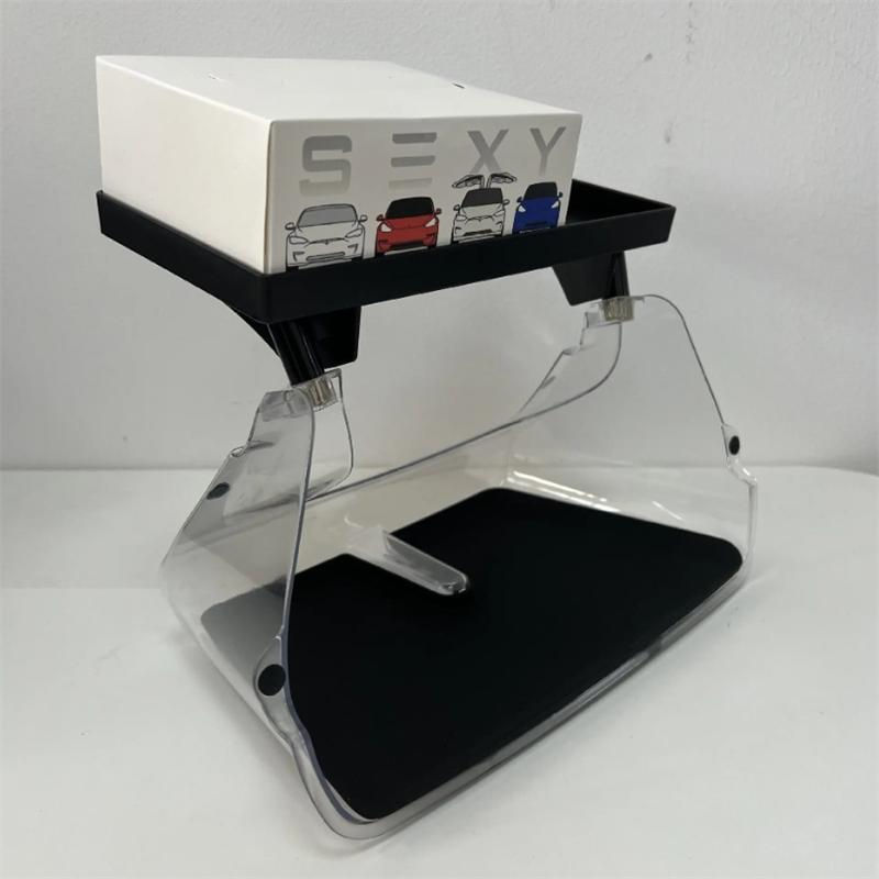 

2 в 1 скрытый профессиональный ящик для хранения экрана для Tesla Model 3 Y 2018-23 гг. Магнитный Magsafe скрытый большой ящик для хранения салфеток чёрный