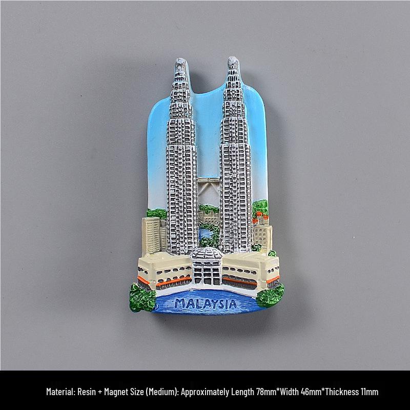 3D City Travel Souvenir Magnets: European and Global Regions