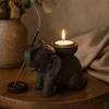 Incense and Candle Holder Elephant Black Antique