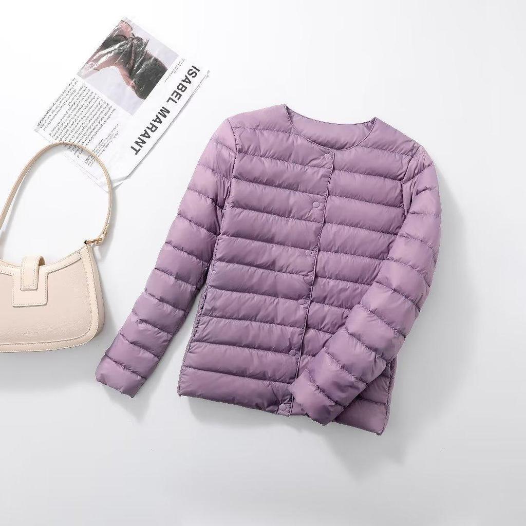 2025 Damen Leichte Kurze Rundhals Daunenjacke - Weiße Entenfüllung & Koreanischer Modestil