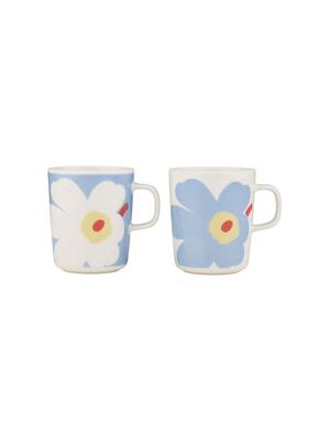 [Marimekko] Juhla Unikko Mug Set 250ml Women's 52_1_52263475463 F White X Light Blue X Sand