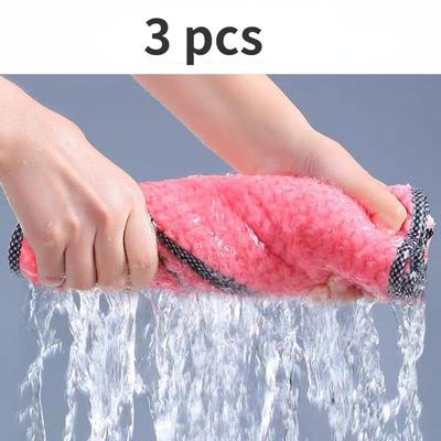 1/2/3Pcs Cleaning Towels Dishcloths Non-stick Oil Thickened Table Cloth Absorbent Scouring Pad Kitchen Rags Cleaning Tool