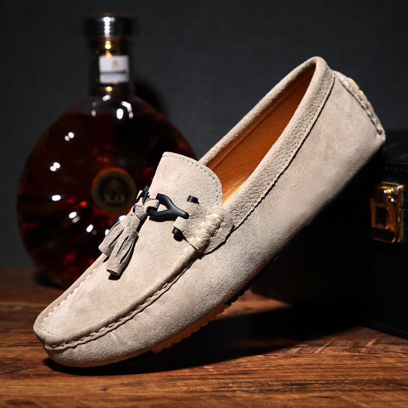 Autumn new leather Doudou shoes breathable lazy shoes personalized driving shoes