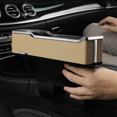 Car Storage Box Seat Crevice Car Seam Storage Box Multifunctional Charging Storage Organizer Interior Supplies Stowing Tidying