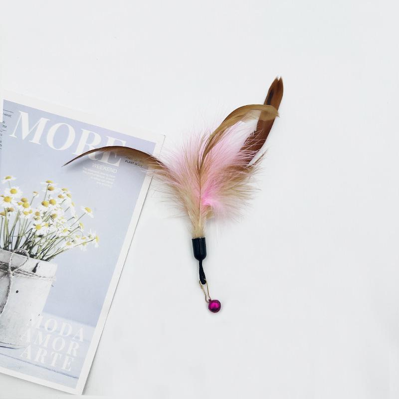 3/5/10pcs Pet Cuddly Stick Feather Bell Replacement Head Pet Plush Toy Cuddly Cat Toy Relief Interactive Toy Cat Toys Pet Toys