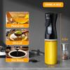 Cooking Oil Sprayer Food Grade Olive Oil Dispenser, 200ml Black Oil Bottle Suitable for Cooking, Air Fryer, Deep Frying Grilling