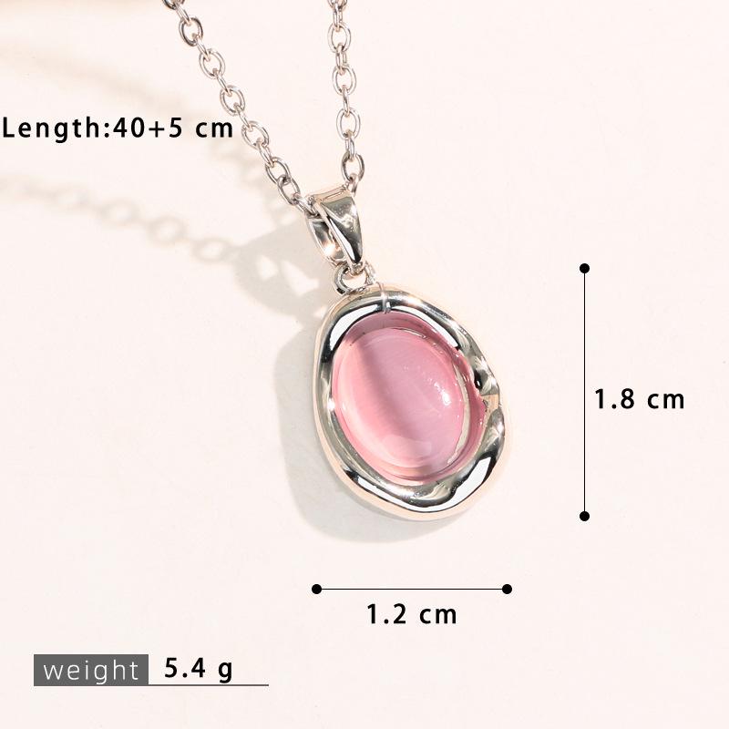 Women's Multi-Color Cat's Eye Ocean Heart Pendant Necklace