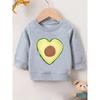 European Sizes Cute and Fun Printed Pattern, Thin and Versatile Comfortable Round Neck Hoodie for 0-3 Year Old  Kids In , Suitable for Outdoor Wear