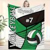 Volleyball Flannel Blanket  Personalized Text Soft Machine Washable  AllSeason Throw for Boys Girls Adults Home Travel