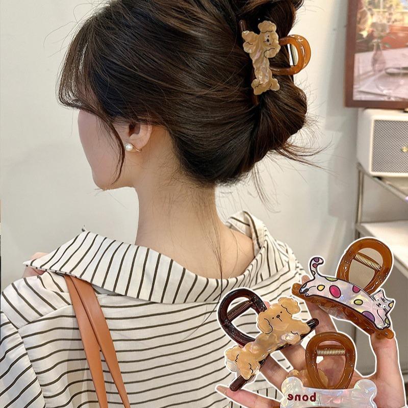 Cartoon Dog Hair Clip Claw Clamp Sweet Versatile Hairpin Female Disc Shark Clip Headwear Girls Women Hair Accessories