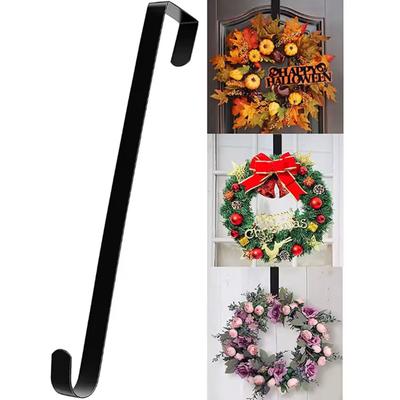 Wreath Hanger for Front Door Halloween Christmas Easter Decoration Metal Over The Door Single Hook Ornament Wreath Door Hanger