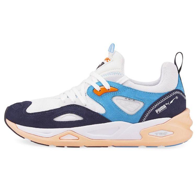 Puma Trc Blaze The Triangle Fabric Synthetic Leather Mesh Comfortable Daily Low-Top Lifestyle Shoes Unisex Sneaker White Blue Orange 383104-04