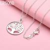 925 Sterling Silver Tree Shape Pendant Necklace Fashion Wedding Jewelry