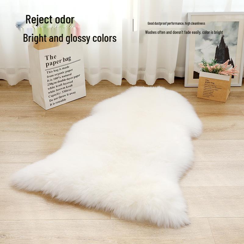 

Australian Sheepskin Wool Rug for Bedroom, Living Room, or Bay Window Sheepskin 1pc 70x100cm белый