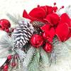 Christmas Stairway Swag Trim Artificial Staircase Garland Bowknot Garland Pendant for Home Decoration