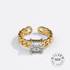 Real 925 Silver Rings For Women Vintage Zircon Open Round Engagement Rings Silver 925 Jewelry Anillos Mujer