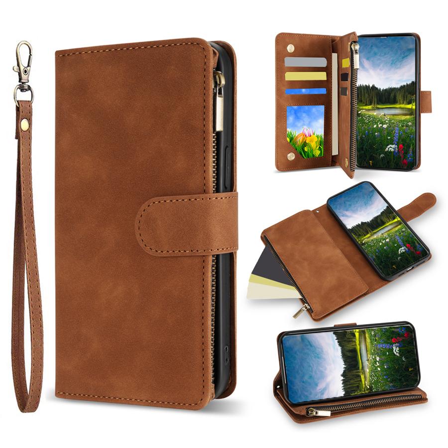 Wallet Multi-card Slot Zipper Magnetic Flip Leather Case For Samsung Galaxy S26 Ultra S25 FE A16 A17 A26 A27 A36 A37 A55 A56 A57