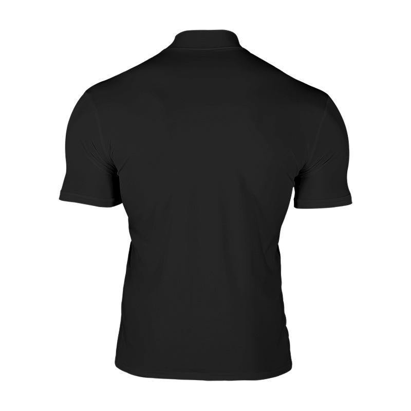 2024 Summer Men's Solid Color Short-Sleeve High-Neck T-Shirt