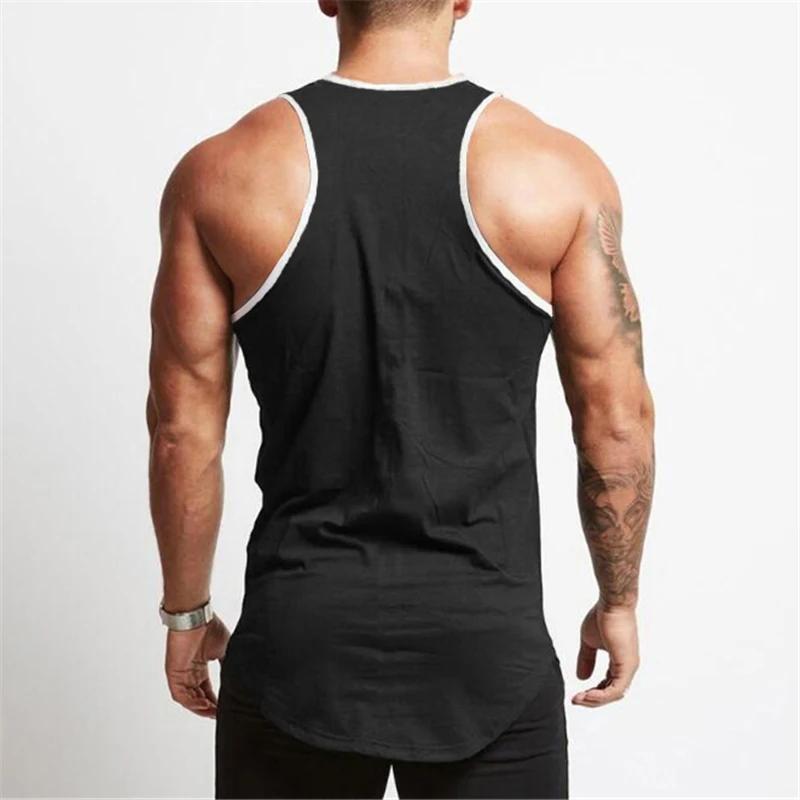 Muscleguys Running Vests Cotton Sports Tank Top Men Gym Sleeveless Shirts Fitness Mens Muscle Bodybuilding Clothing Workout Singlets