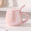 Light Luxury Style Cup Ceramic with Lid Spoon Household Couple Mug Girls Water Cup Design Sense Home Coffee Cup