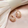 Kinel Rose Gold Water Drop Örhängen För Kvinnor Vit Zirkon Inställning