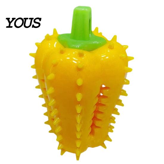 Interactive Foraging Toys for Dogs Spiky Chili Dog Chew Toy, Treat Dispenser Durable Rubber Toy Teeth Cleaning, Mental Stimulation Food