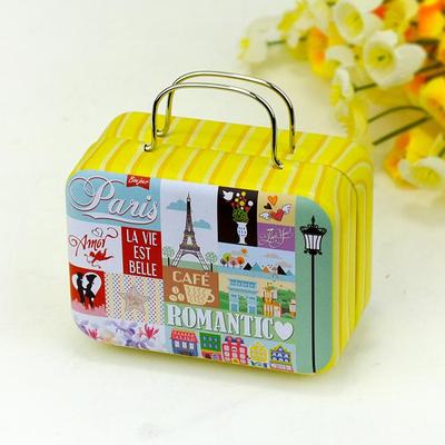 Scatola di Latta Retrò: Borsa a Mano Quadrata, Portamonete o Astuccio per Trucco