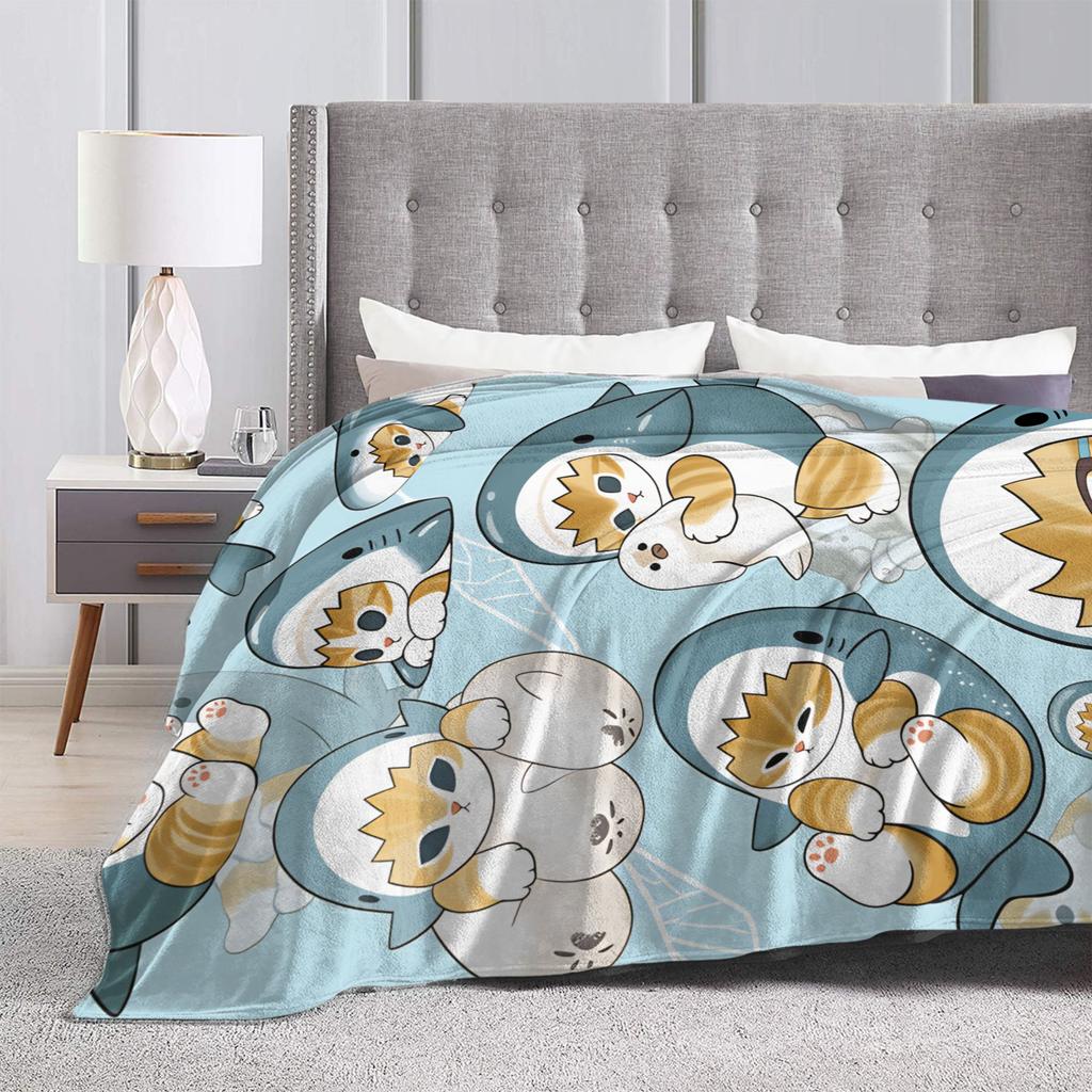 Soft Warm Blanket Kids Camping Mofusand Throw Blanket Flannel Bedspread For Living Room Aesthetic Sofa Bed Cover