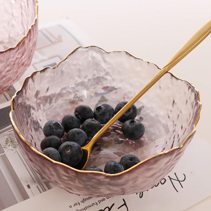 ZISIZ Nordic Hammered Glass Salad Bowl Set
