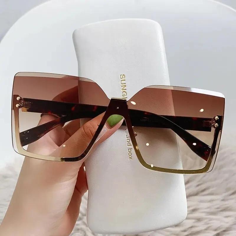 

New European And American Style Half-Frame Metal Sunglasses Fashion Slim Women S Sunglasses Anti-Uv Glasses