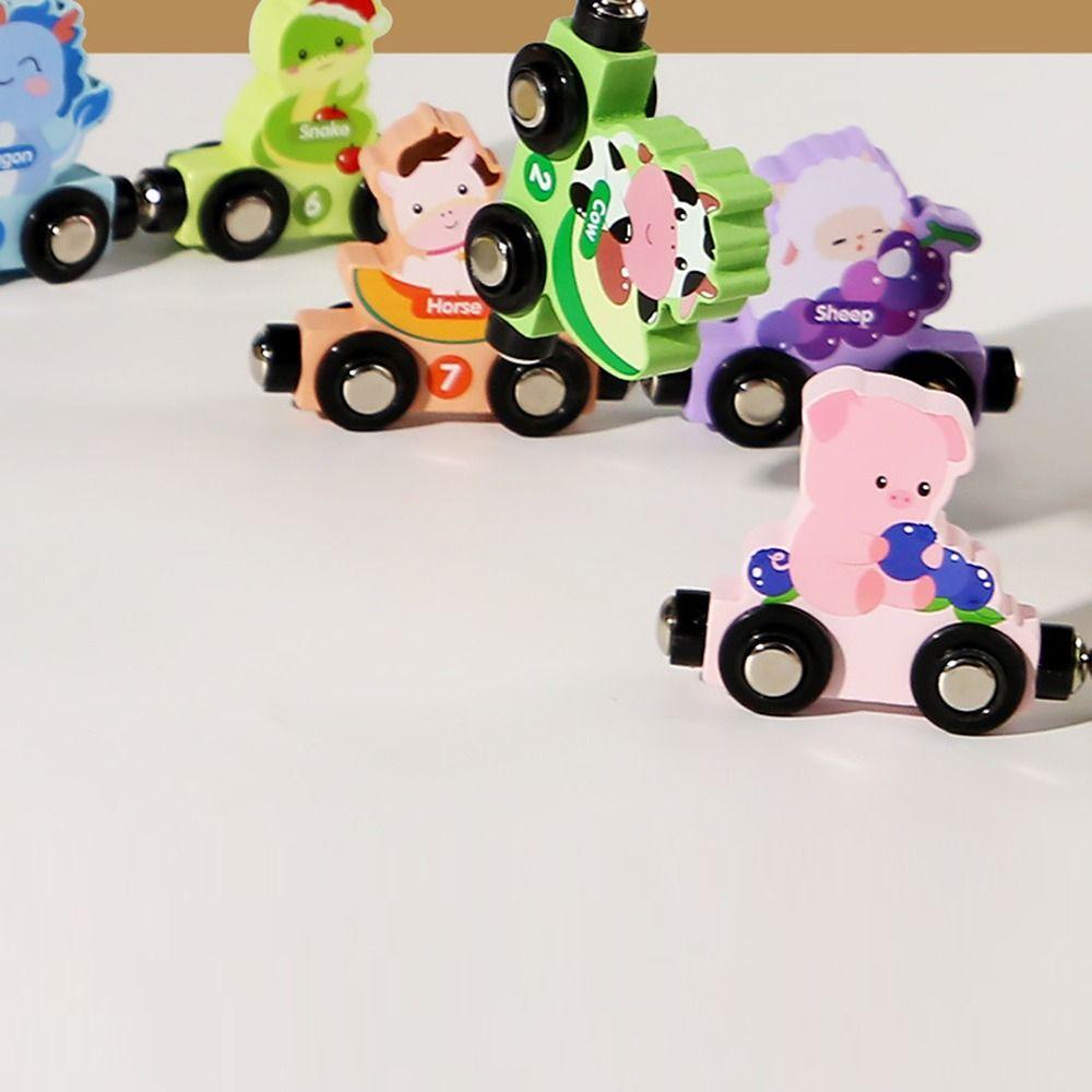 Educational Magnetic Wooden Train Toys Magnetic Digital Train  Kids