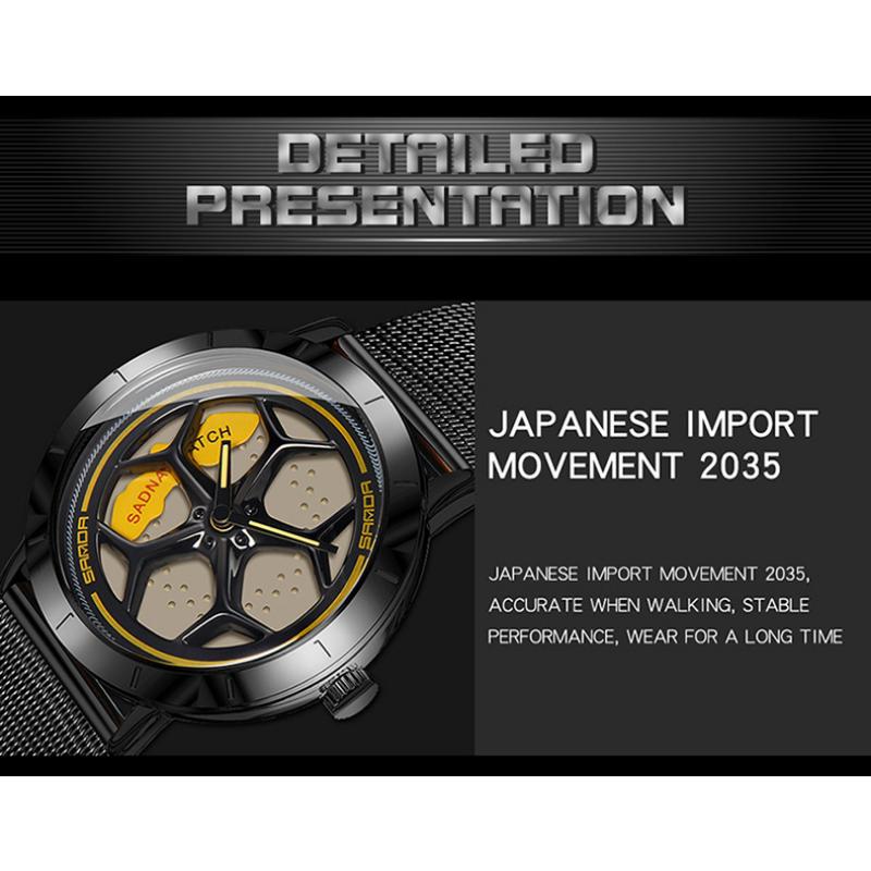 SANDA Ceas Bărbați Nou Ceas Rotativ Ceas Fashion Hollow Quartz