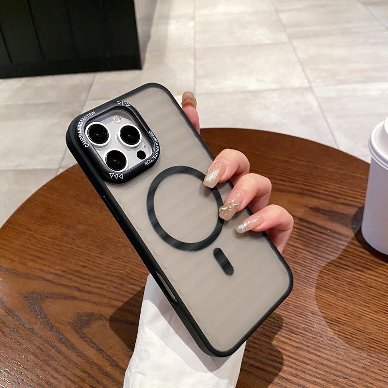 Fashion Purple Stripe Clear Magsafe Case for iPhone 16 14 15 Plus 11 12 13 15 Pro Max Wireless Charging Magnetic Matte Cover