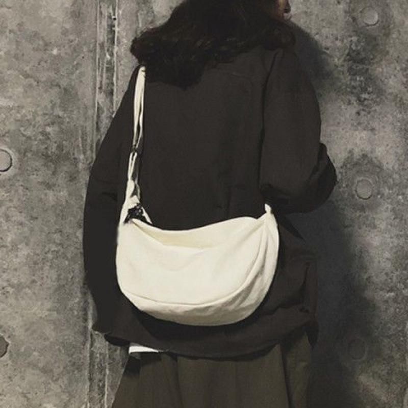 Unisex Trendy Canvas Crossbody Bag: Hip Hop, Japanese, Casual & Versatile Design for Students