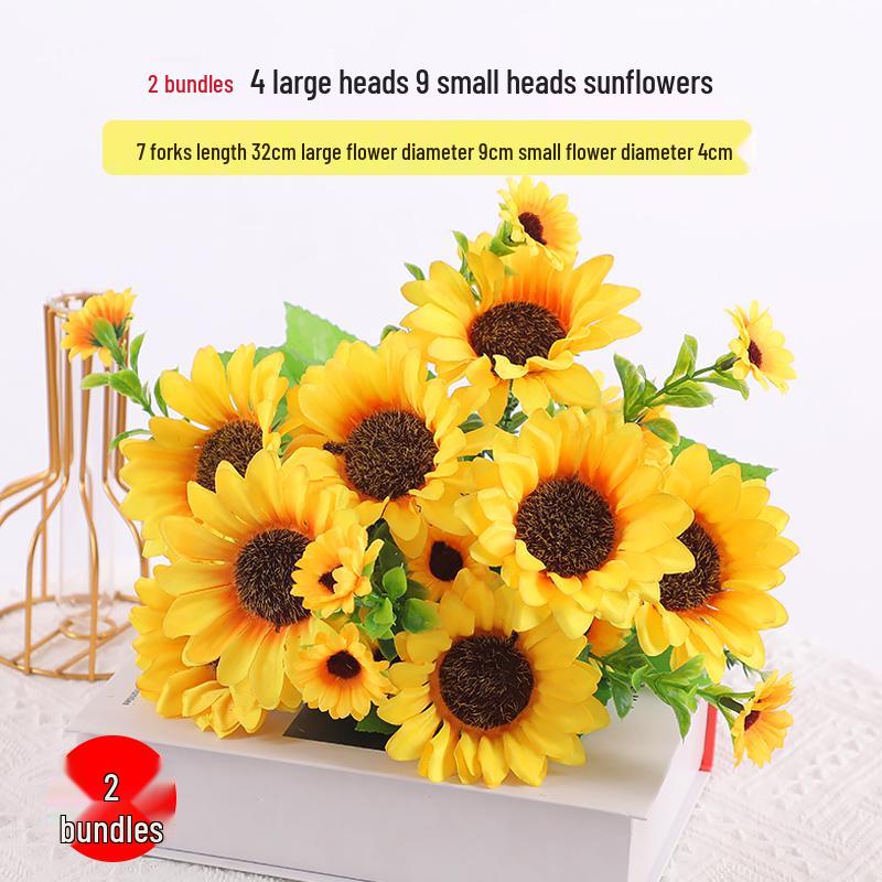 Mini Sunflower Artificial Flower Ornament for Living Room or Dining Table Decoration