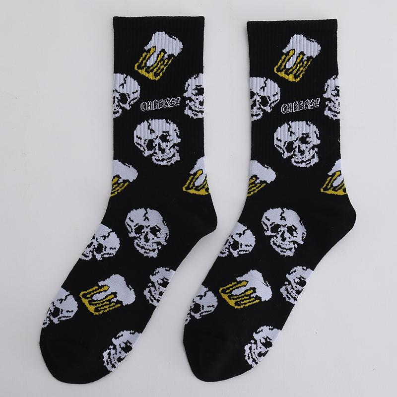 New Men's Socks Funny Men's  Crew Harajuku Hip Hop Thick Cotton Socks Women Novelty Cartoon Sock Combed Cotton Socks