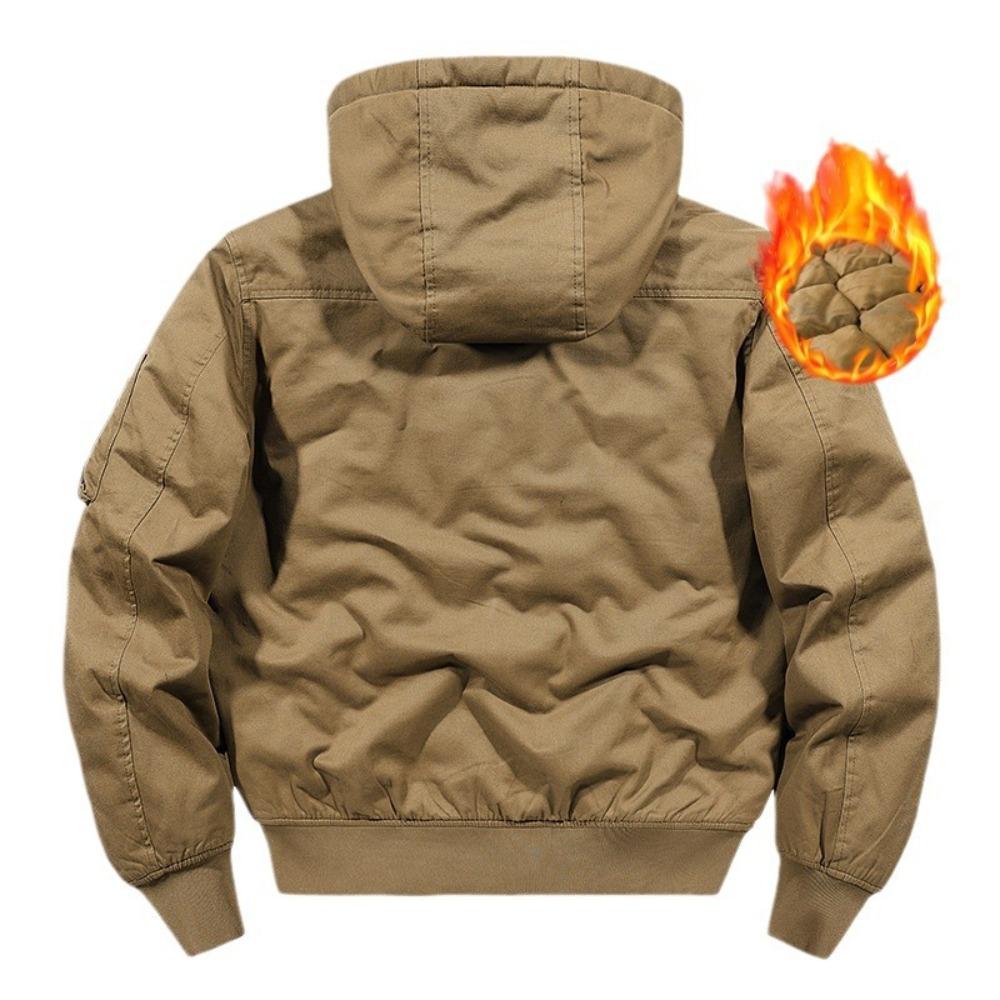 Winter Nieuwe Mannen Katoenen Jas Mannen Warm Dik Winddicht Jas Buiten Zakken Tactische Rits Parka Afneembare Capuchon Bomberjack Man