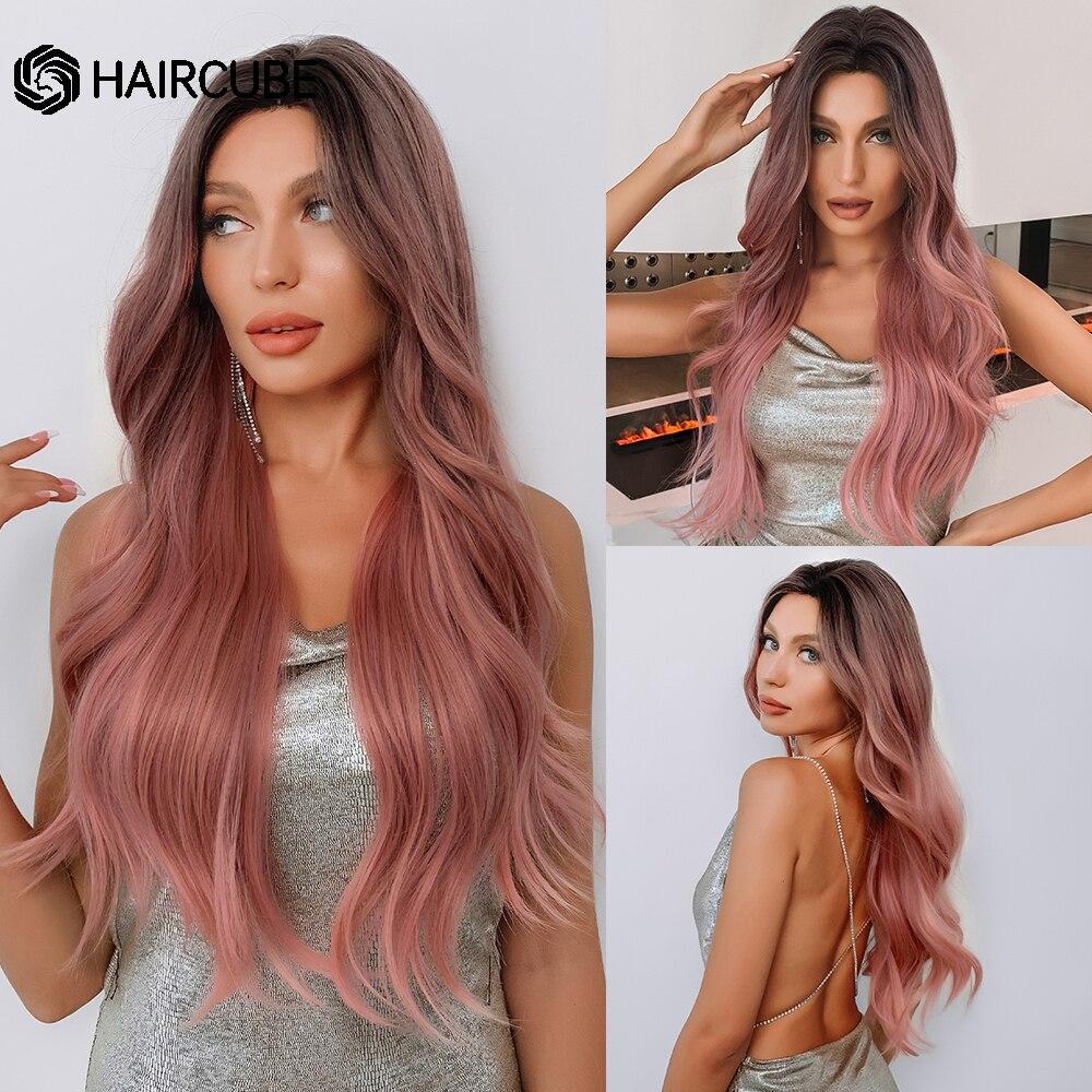 

Длинный волнистый синтетический парик для косплея, натуральный серебристо-серый парик с эффектом омбре для женщин, повседневные термостойкие искусственные волосы с челкой для вечеринок