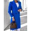 YYFS Women's Fashion Casual Solid Color Print Autumn Winter Long Sleeve POLO Neck Jackets & Coats