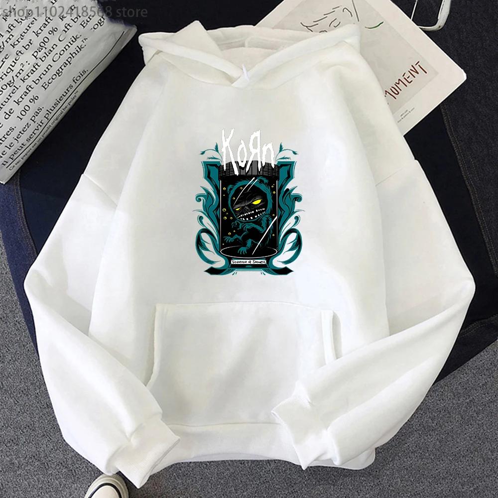 Korn Band Hoodie Niedlich Winter Damen Sweatwear Langärmlig Paar Weich Ästhetisch Herren Kleidung Aufdruck Grafik Hoodies Passform