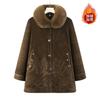 Middle-aged elderly winter coat golden mink mother warm clothes grandma imitation mink hair piled thickened fashion coat