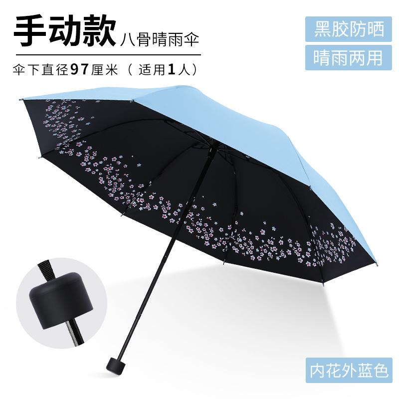 Cartoon Bear Creative Vinyl Sun Umbrella Triple Fold Umbrella, Folding Umbrella