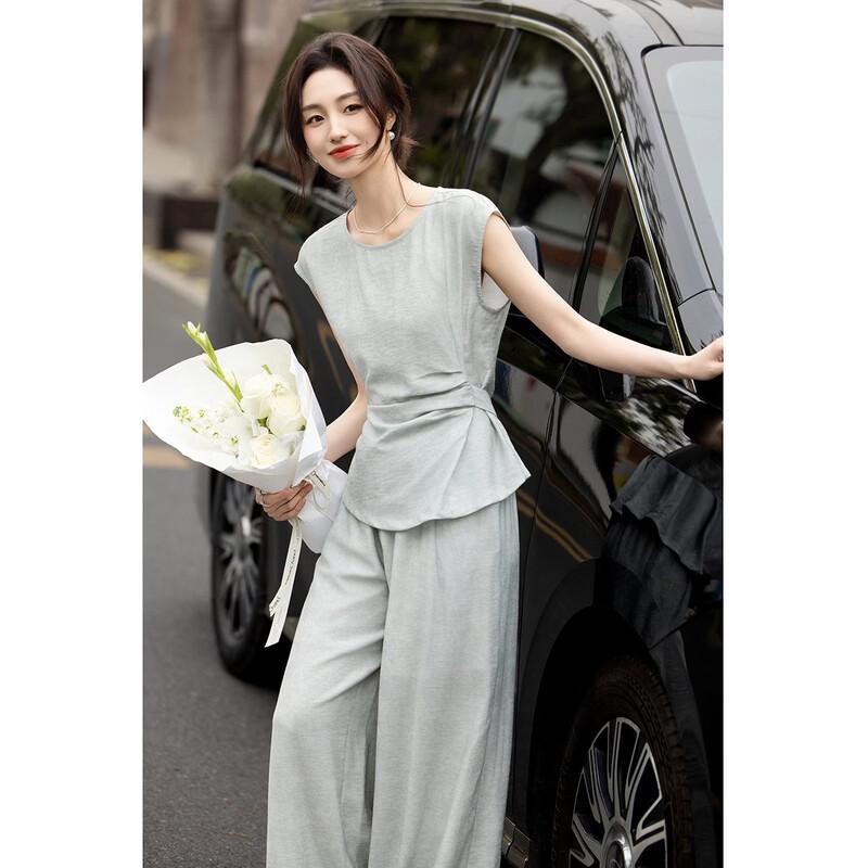 Women's Summer Twist-Knot Top & Elastic Waist Skirt Set