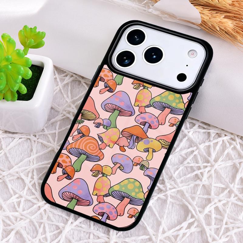 Hippie Mushroom Frog Shrooms Soft Phone Case for iPhone 17 Air 16 15 11 12 14 13 Pro Max Shockproof Cover