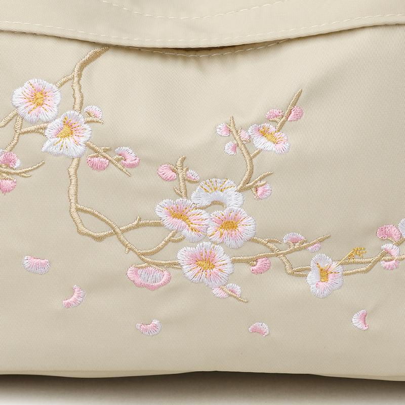 Flower Embroidery Crossbody Bag Fashion Casual Women Shoulder Bag Large Capacity Multi Pockets Purses Daily Portable Handbag